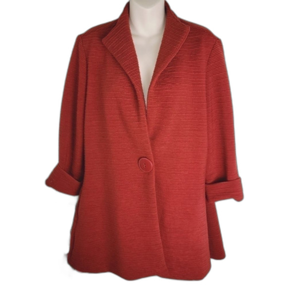 Norm Thompson textured blazer jacket large - Picture 1 of 8